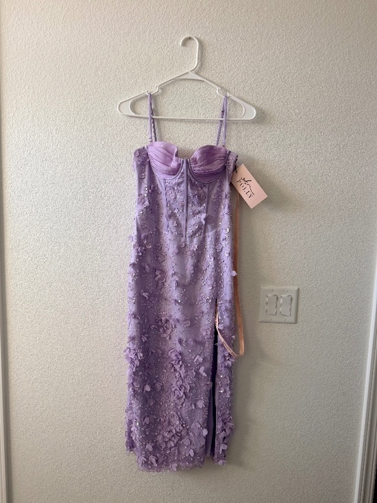 Oh Polly Dresses & Skirts - Oh Polly Eudora Lace-Up Corset Midaxi Dress w/ slit in Lilac